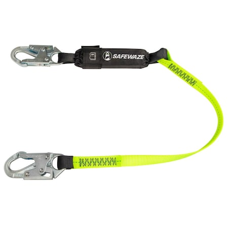 Safewaze Shock Absorbing Lanyard, 4 ft. Length, Snap Hook, Forged Steel, 1 Leg(s) FS560-4